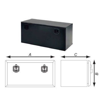 Ref. 0895 202 107 - Cajón Acero Cincado Negro 1,5 mm. 2 Cierres