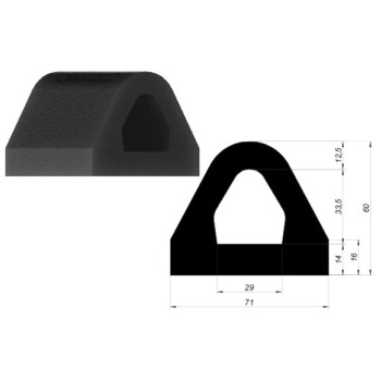 Ref. 0895 170 030 - Perfil Paragolpes Goma 2,5 m x 70mm