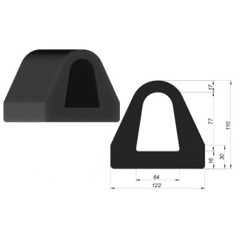 Ref. 0895 170 015 - Perfil Paragolpes Goma 2,6 m x 122mm