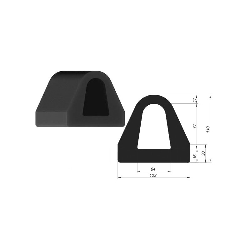 Ref. 0895 170 015 - Perfil Paragolpes Goma 2,6 m x 122mm