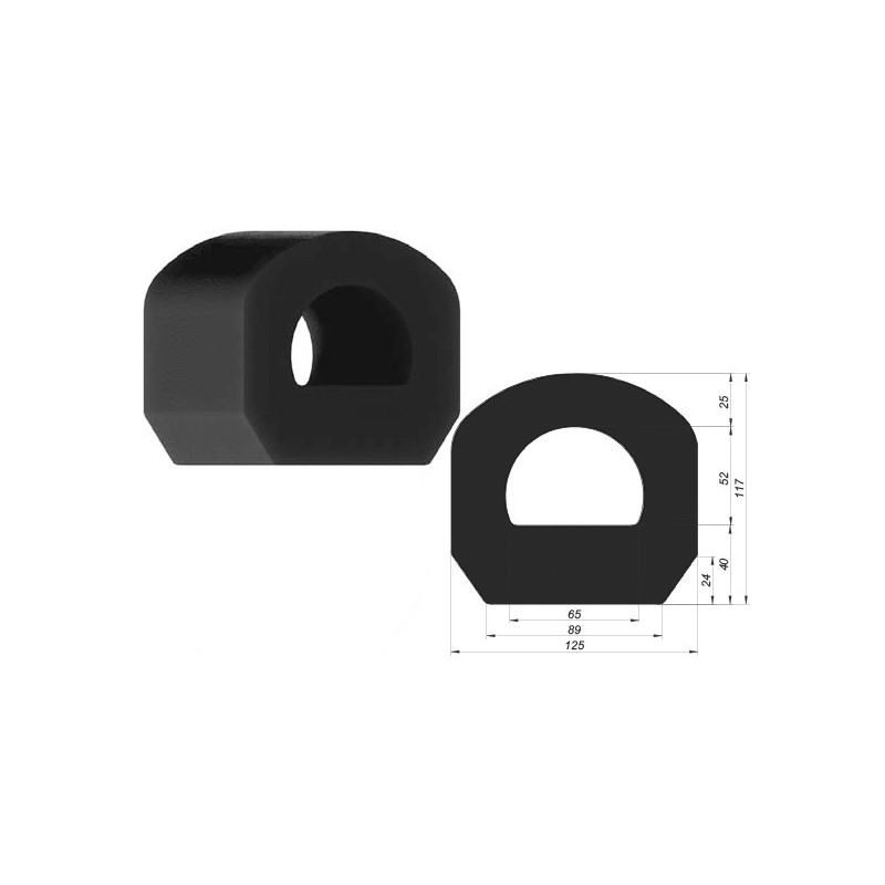 Ref. 0895 170 010 - Perfil Paragolpes Goma 2,6 m x 125 mm