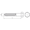 0970 041007060 - Tornillo Barraquero, Cabeza Hexagonal (Din-571)