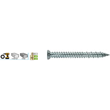 Ref. 0970 051575132 - Tornillo para Hormigón, Cabeza Plana, Huella Tx-30, Rosca Hi-Lo