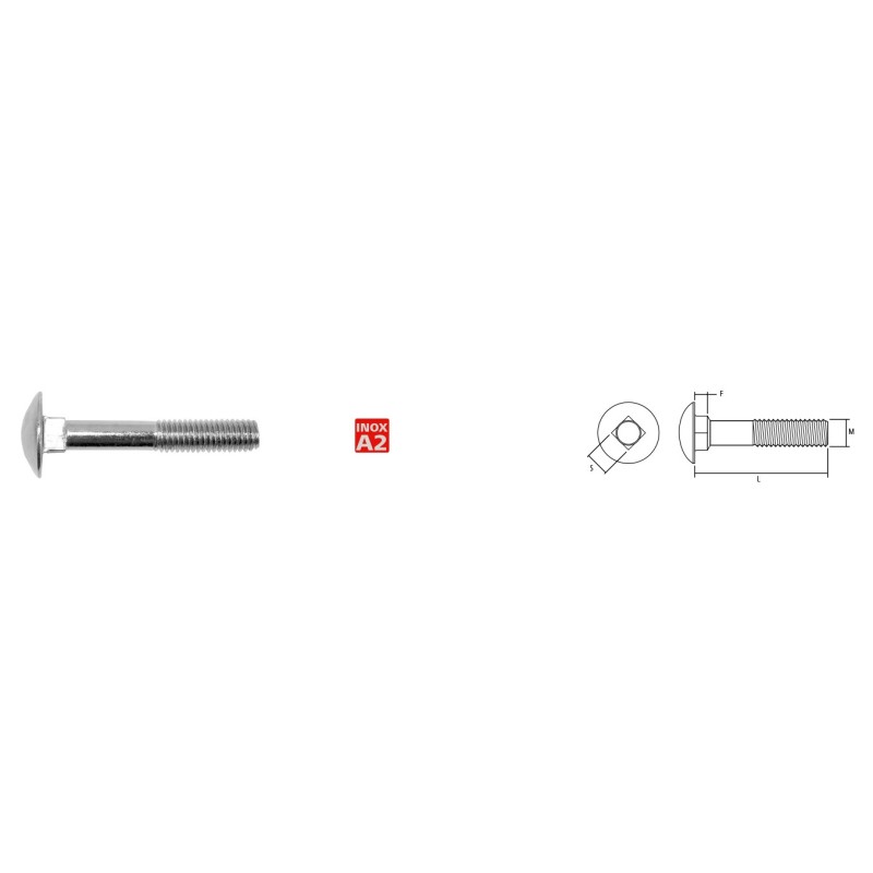 Ref. 0970 061441060 - Tornillo DIN 603 Inoxidable A-2 M10