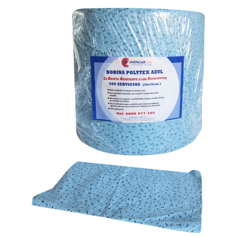 Bobina Polytex Azul 500 servicios, 38x32cm