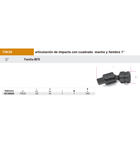 Articulación universal impacto 1"
