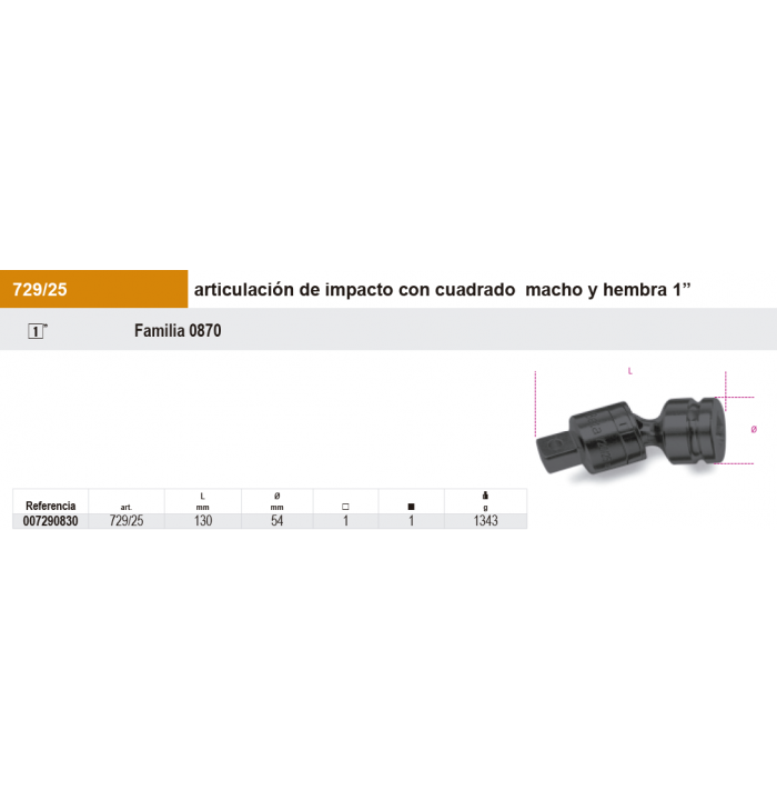 Articulación universal impacto 1"