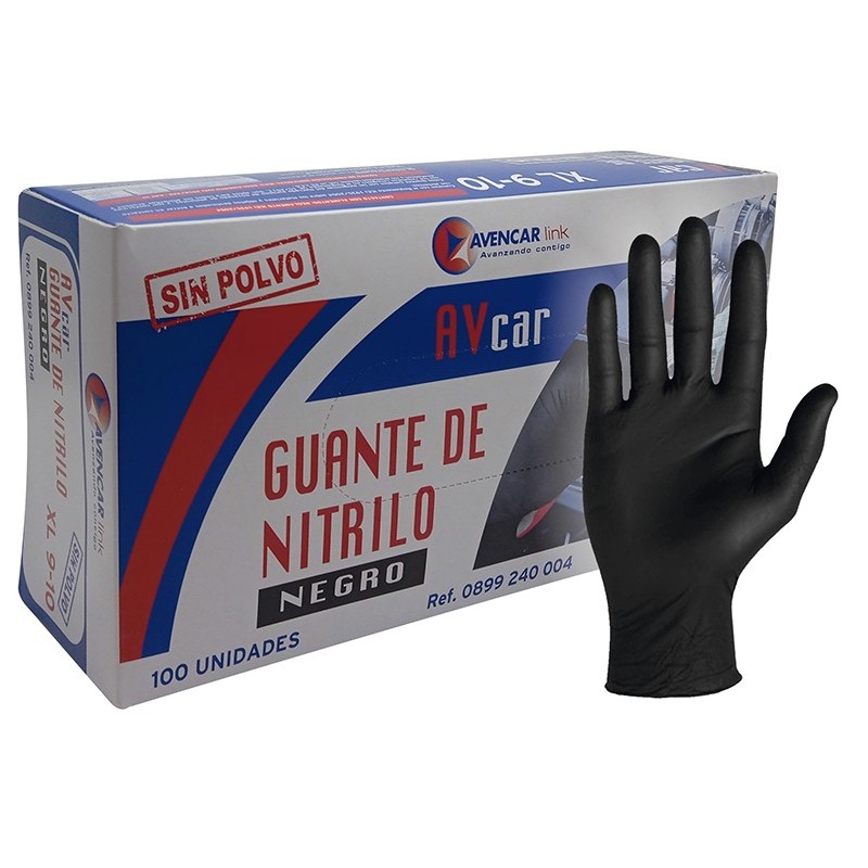 Guantes de Nitrilo Negro, sin Polvo