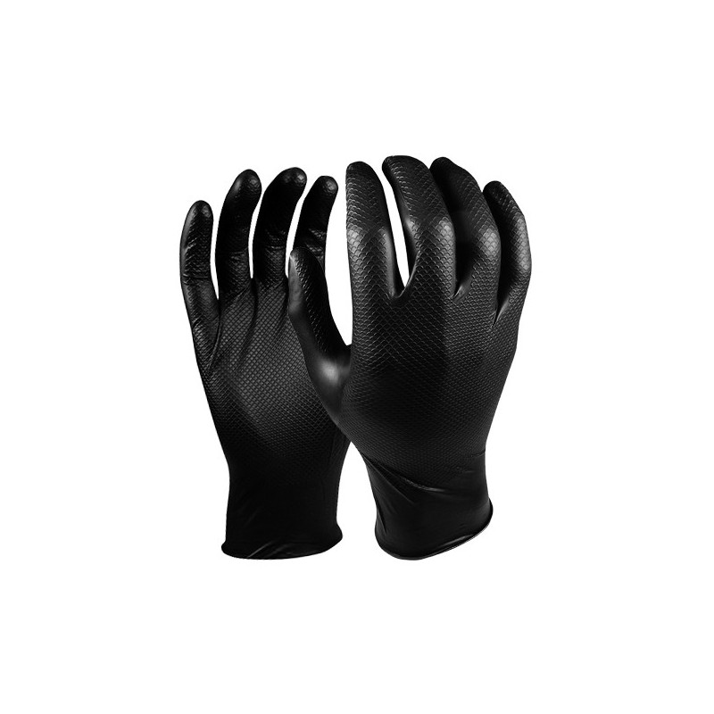 Guante de Nitrilo Negro Rugoso