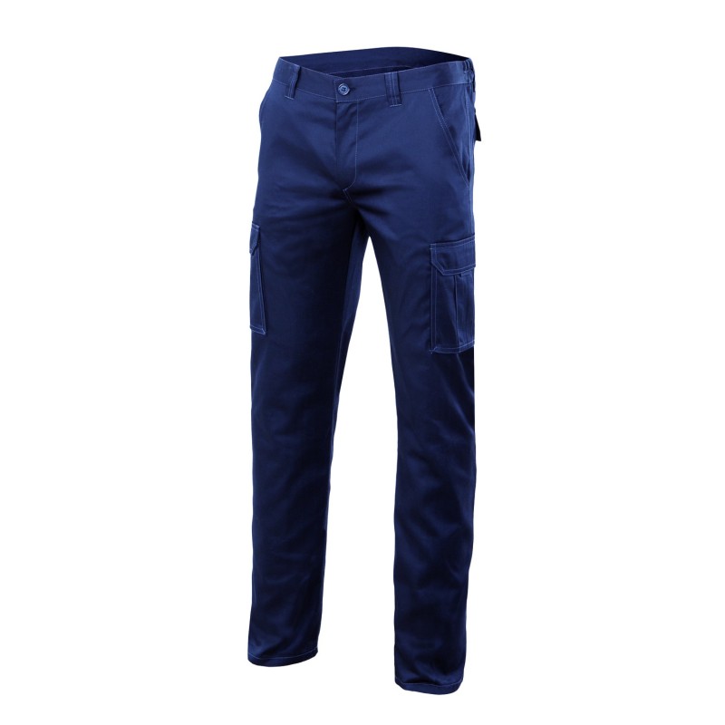 Pantalón Multibolsillos Strech Azul
