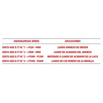 Ref. 0925 413 001 - Disco Esponja Abrasiva ASD D.77, N.º 1