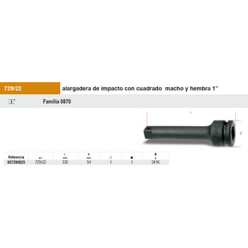 Alargadera impacto 1" 330mm