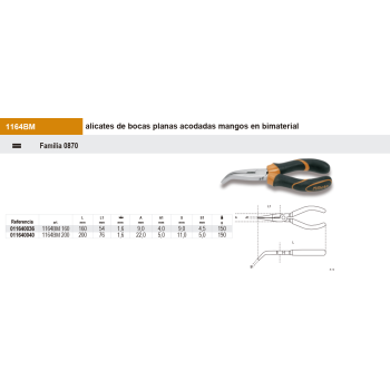 Alicate Bocas planas curvas Bimaterial