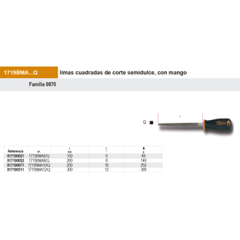 Lima cuadrada corte semi con mango