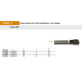 Lima plana corte semi con mango