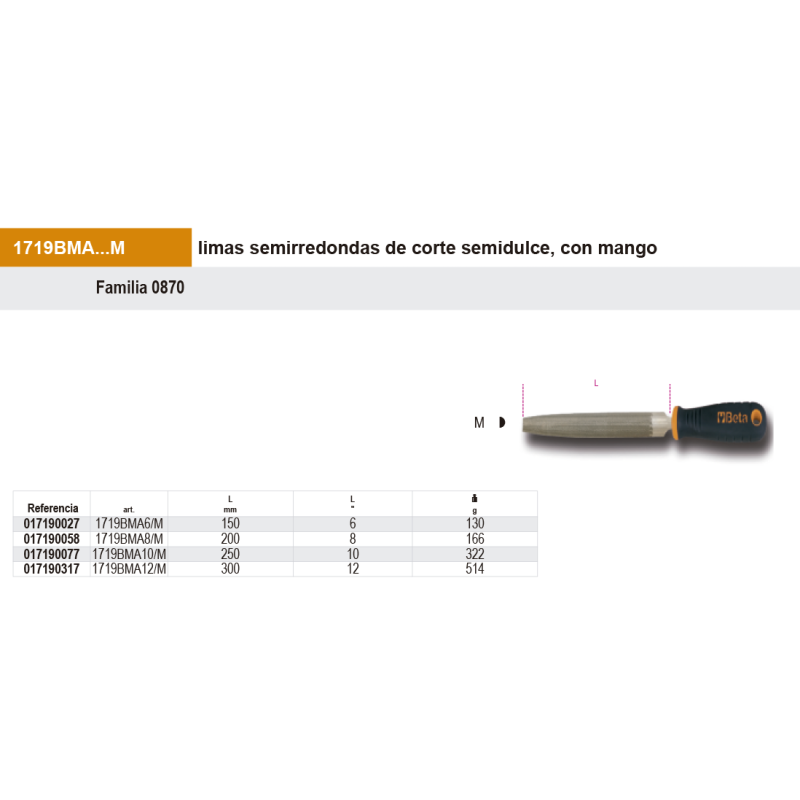 Lima semiredonda corte semi con mango