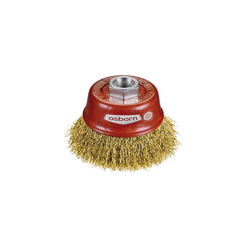 Ref. 0650 302 060 - Tazas Alambre Ondulado M-14  Ø 60 mm Acero Latonado (Altas revoluciones)