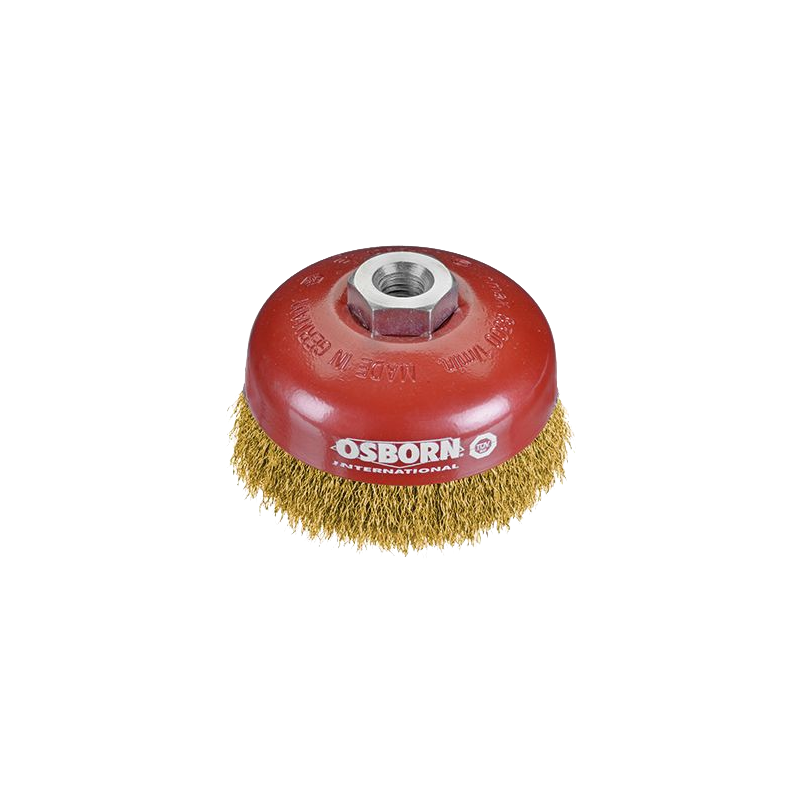 Ref. 0650 302 100 - Tazas Alambre Ondulado M-14  Ø 80 mm Acero Latonado (Altas revoluciones)