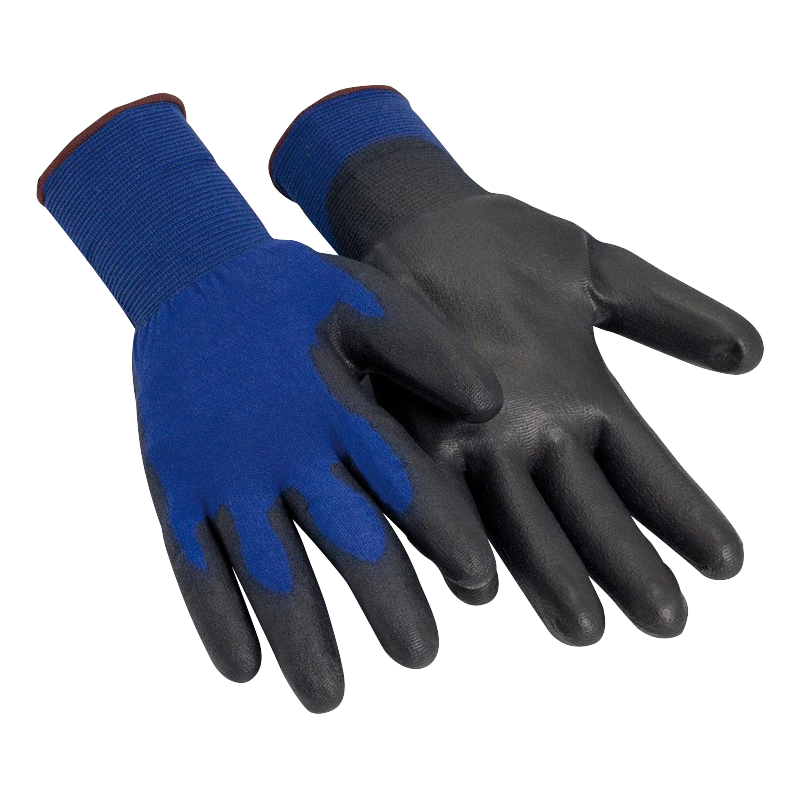 Guantes Nylon Azul Poliuretano Negro