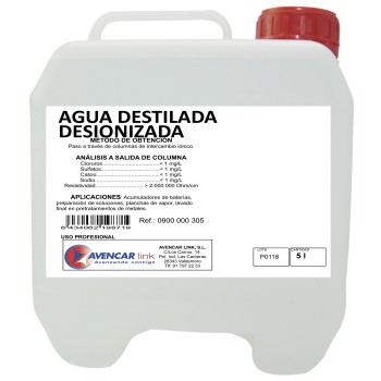 Agua Destilada, 5 Litros