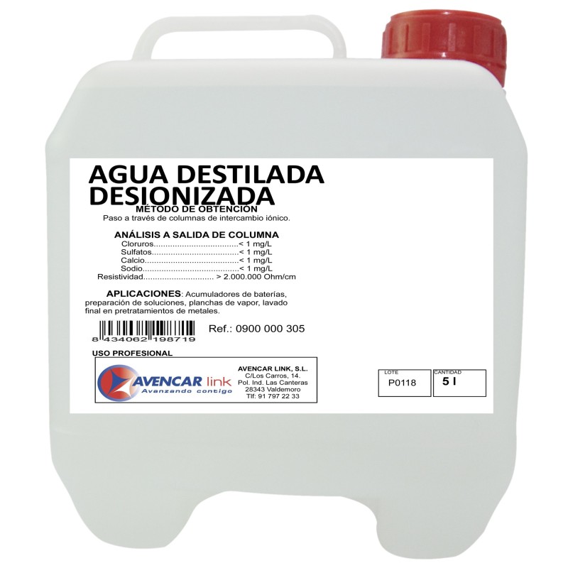 Agua Destilada, 5 Litros