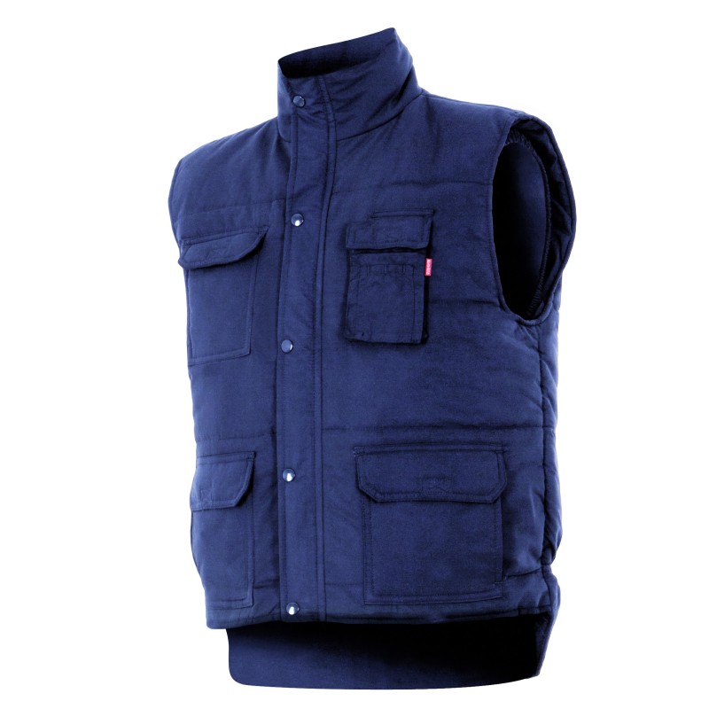 Chaleco Acolchado Multibolsillos Azul Marino