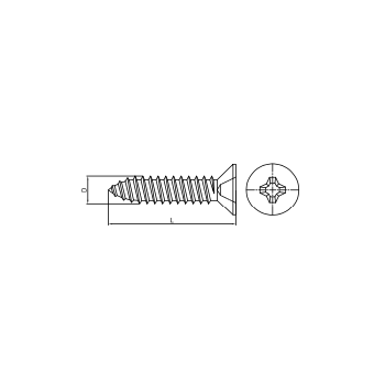 FAM. 0970 0105Z - Tornillos Rosca Chapa, Cabeza Avellanada 80º, Phillips (DIN 7982)