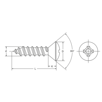 FAM. 0970 0107 - Tornillo Rosca Chapa, Cabeza Avellanada Gota de Sebo (DIN 7983)