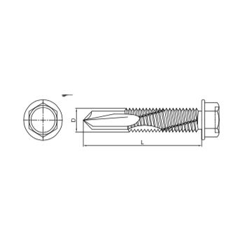FAM. 0970 0211 - Tornillo Autoperforante para Viga Cabeza Hexagonal