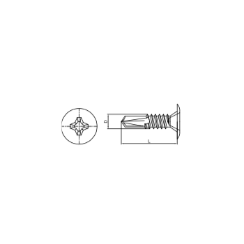 FAM. 0970 0204 - Tornillo Autoperforante, Cabeza Extraplana, Phillips