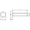 FAM. 0017 - Tornillo Métrico Cabeza Hexagonal  (DIN 933)  CINCADO