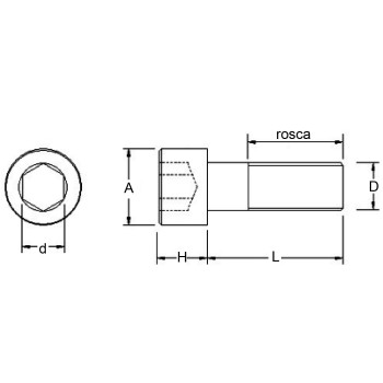 FAM. 0010 - Tornillo Allen Pavonado  (DIN 912) Calidad 8.8