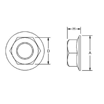 FAM. 0134 - Tuerca Tensilock  (DIN 6923) Calidad 8.8