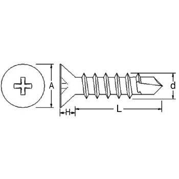 Ref. 0053 55 50 - Tornillo autoperforante alado Philips, cincado