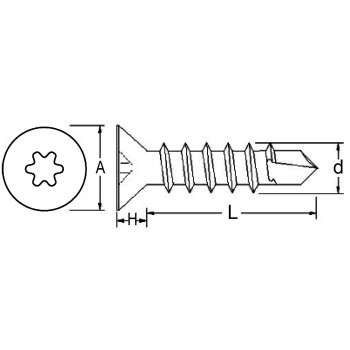 Ref. 0053 63 55 - Tornillo autoperforante alado torx, cincado