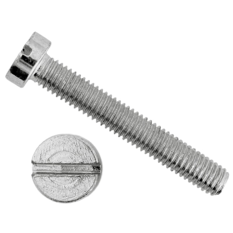 FAM. 0012 - Tornillo cabeza cilíndrica con ranura, cincado  (DIN 84)