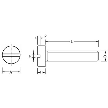 FAM. 0012 - Tornillo cabeza cilíndrica con ranura, cincado  (DIN 84)