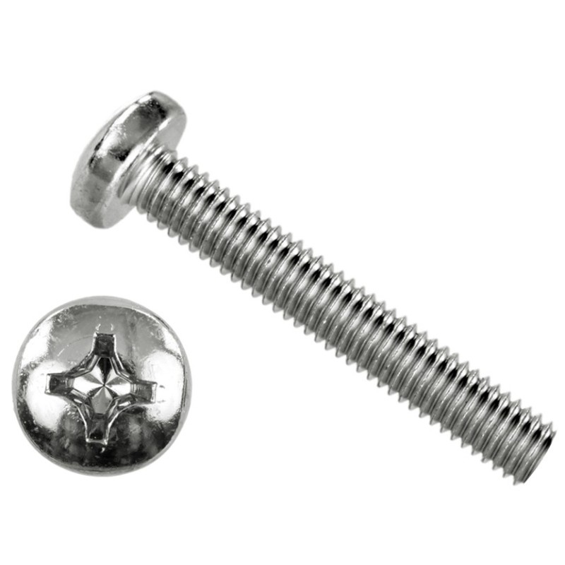 FAM. 0011 - Tornillo cabeza alomada, philips, cincado (DIN 7985)