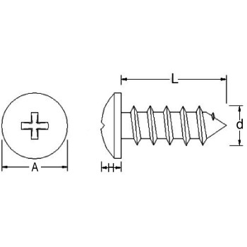 FAM. 0035 - Tornillo Rosca Chapa Cilíndricos Philips, cincado (DIN 7981)