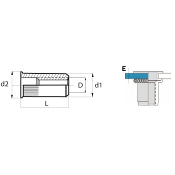 Ref. 0093 04 - Tuerca remachable ranurada