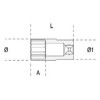 Ref.  900AS-MBL - Vaso largo en pulgadas 1/4" multicara
