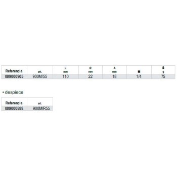 Ref. 900M/55 - Carraca estándar metal 1/4" 48d