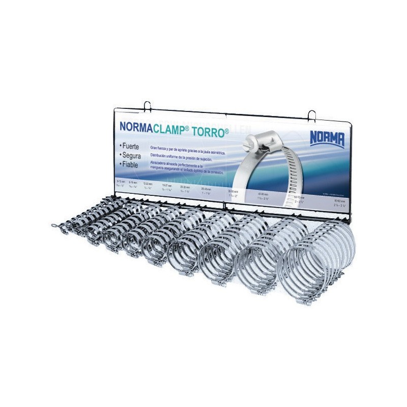 Ref. 0319 002 - Expositor abrazaderas pared 100 uds.