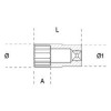Ref. 910BL - Vaso largo en métrico 3/8" multicara