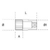 Ref. 910AS/L - Vaso largo en pulgadas 3/8" multicara