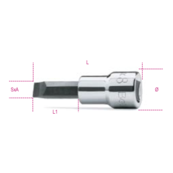 Ref. 910LP - Vaso con punta ranurada 3/8"