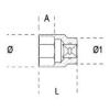 Ref. 920A/AS - Vaso estándar en pulgadas 1/2" hexagonal