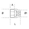 Ref. 920FTX - Vaso estándar para tornillos macho Torx 1/2”