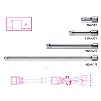 Ref. 920AN - Extensión angular 1/2" 50-375mm