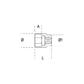 Ref. 928A - Vaso estándar en métrico 3/4" hexagonal